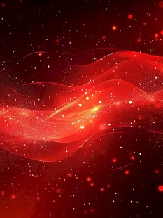红色梦幻波浪光影背景图
