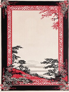 中式山水边框装饰图案