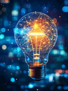 科技感发光灯泡创意图像