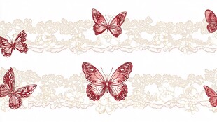 蕾丝边蝴蝶装饰图案