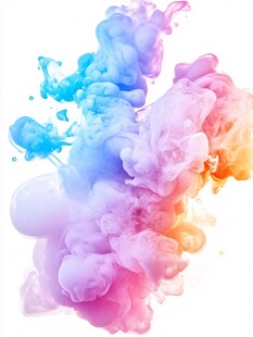 彩色墨水在水中绽放