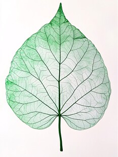 透明叶脉绿叶特写