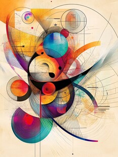 抽象多彩几何图形艺术画
