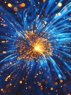 蓝色光效粒子爆炸瞬间