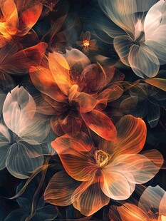 梦幻绚丽花卉艺术图案