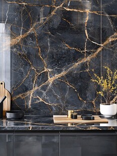 黑金大理石厨房墙面装饰
