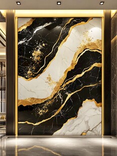 黑金大理石玄关装饰画