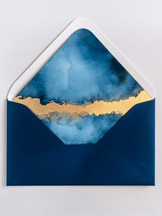 蓝金渐变艺术风信封
