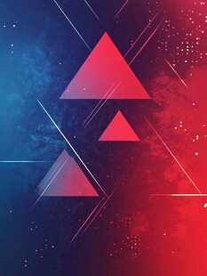 红蓝渐变几何三角背景图