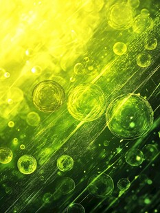 梦幻绿黄气泡背景图