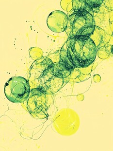 绿色梦幻气泡抽象艺术图
