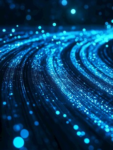 梦幻蓝光粒子流动效果