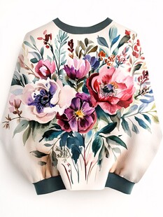 花卉印花时尚卫衣
