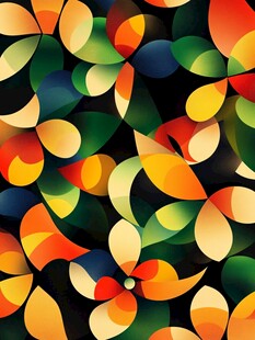 多彩几何花瓣图案背景