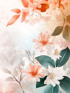 梦幻花卉插画 色彩柔和绚丽