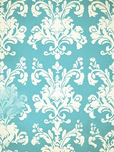 蓝底白花纹经典欧式图案