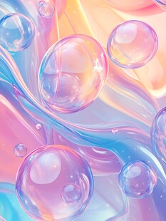 梦幻炫彩泡泡流体艺术图