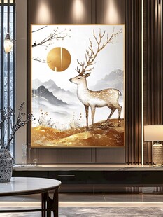 鹿影映月新中式装饰画