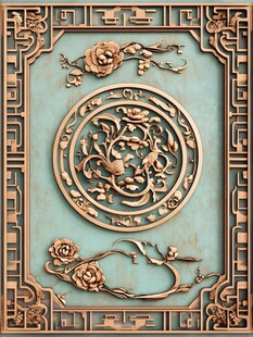 中式雕花装饰板精美图案