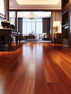 中式典雅客厅木地板实景图