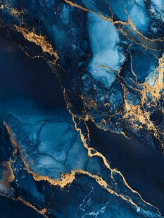 蓝金大理石纹理抽象图案