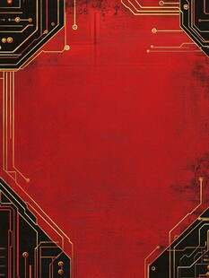 红色科技风电路板背景图