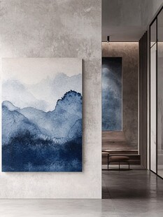 现代风山水挂画室内场景