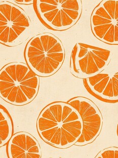 橙片图案 清新水果风背景