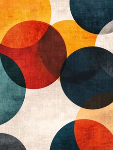 多彩重叠圆形抽象背景图