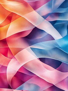 梦幻多彩丝带抽象背景图