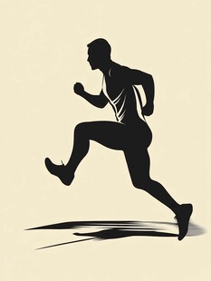 奔跑的运动员剪影