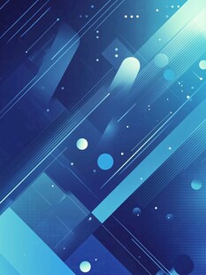 科技风蓝色抽象几何背景图