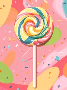 多彩旋涡棒棒糖梦幻背景