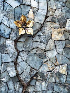 石墙金叶装饰艺术画面