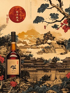 中式古风美酒意境图