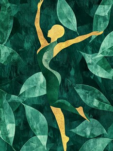 绿叶间起舞的金色舞者