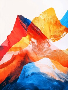 绚丽多彩的抽象山峦景观