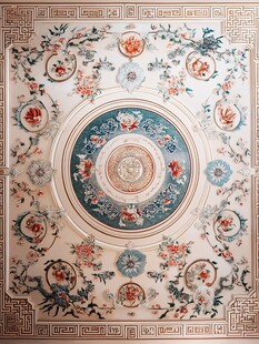 中式古典精美天花板图案