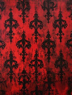 复古红黑花纹墙纸图案