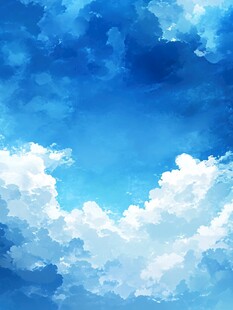 梦幻蓝色天空与白云