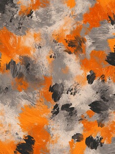 橙灰抽象笔触艺术纹理图
