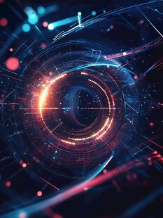 未来科技感环形光效背景图