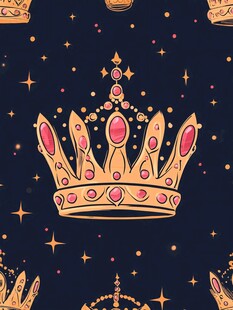 梦幻皇冠星空无缝图案