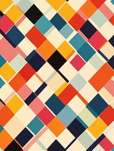多彩几何方块图案背景