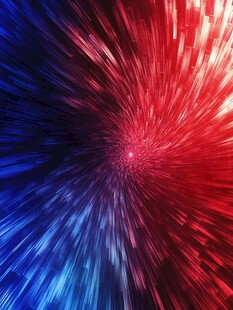 红蓝炫彩放射状动感背景