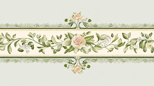 复古花卉装饰花边图案