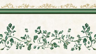 复古绿植花纹装饰图案