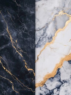 黑金白大理石纹理对比图
