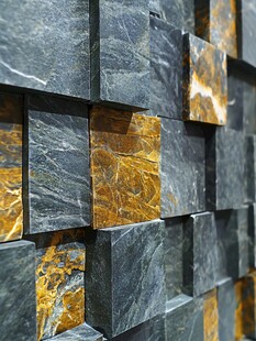 石砌立体墙面纹理特写