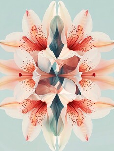梦幻对称百合花艺术图案
